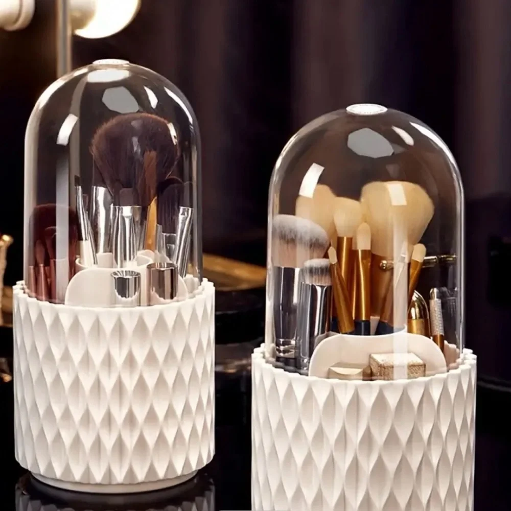 Elegant White Makeup Brush Holder